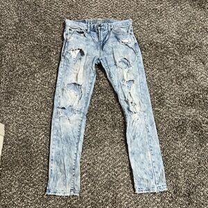 American Eagle Outfitters Light Blue Distressed Skinny Jeans